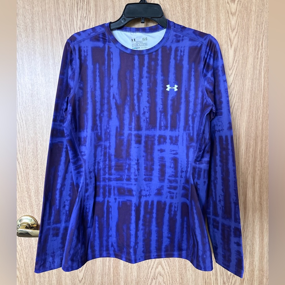 Under Armour Purple Stretch Long Sleeve Fitted Athletic Shirt Women’s L